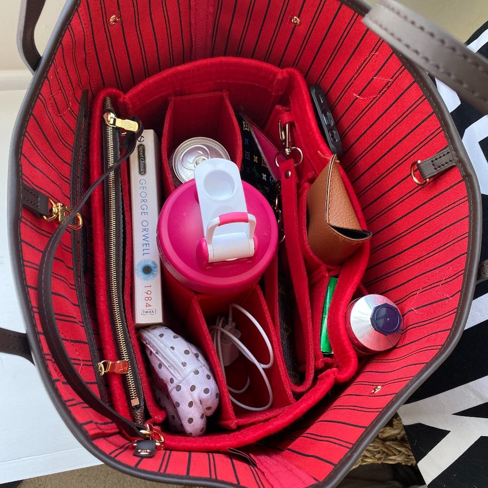 👑 for LV Neverfull PM Purse Organizer Insert Red